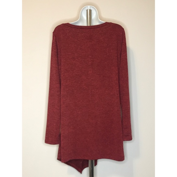 Large Wine Red Asymmetrical Loose Dress - Picture 3 of 6